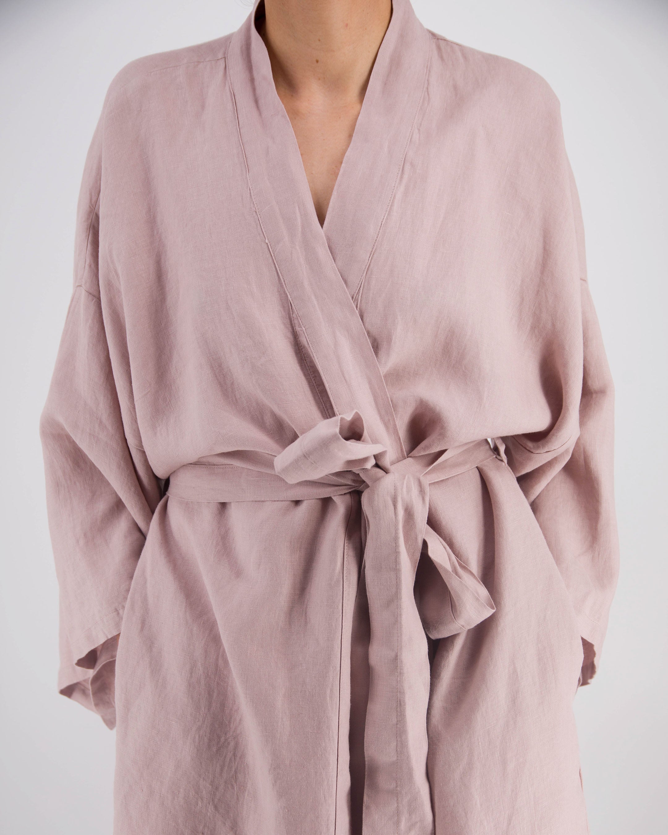 Soft Nights Leia Mid-Length French Linen Robe