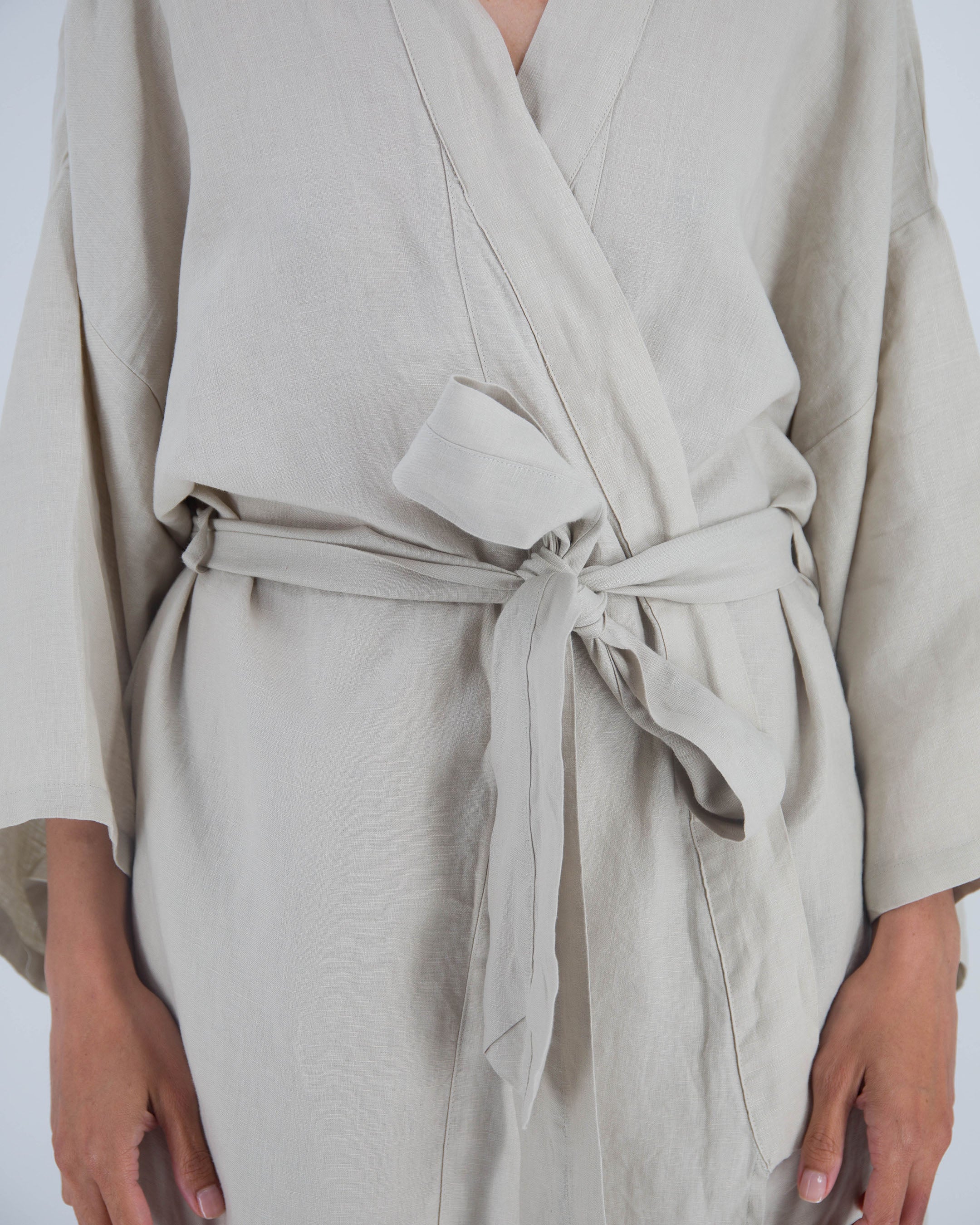 Soft Nights Leia Mid-Length French Linen Robe