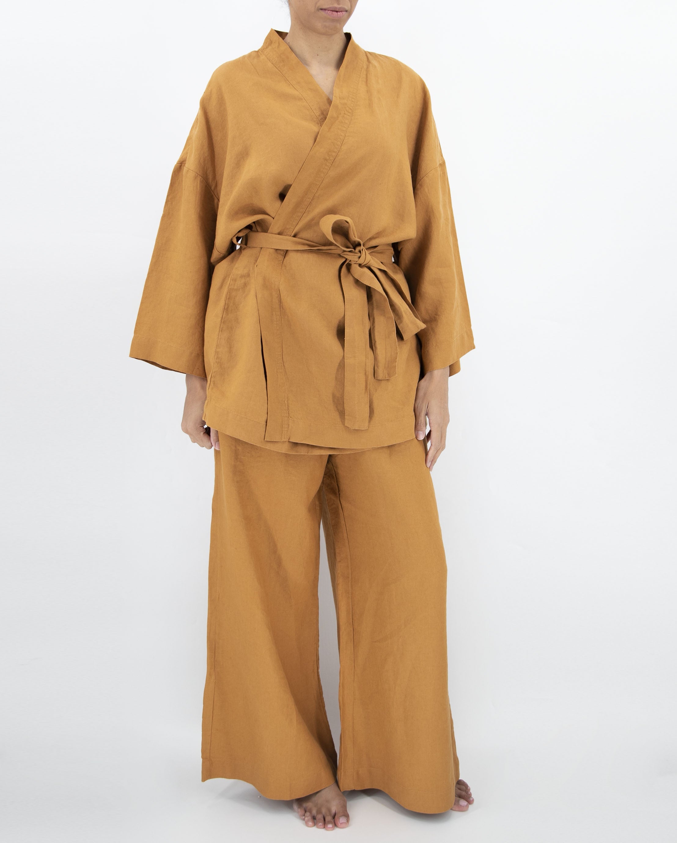 Slow Morning Naoko Linen Kimono Sleepwear Set